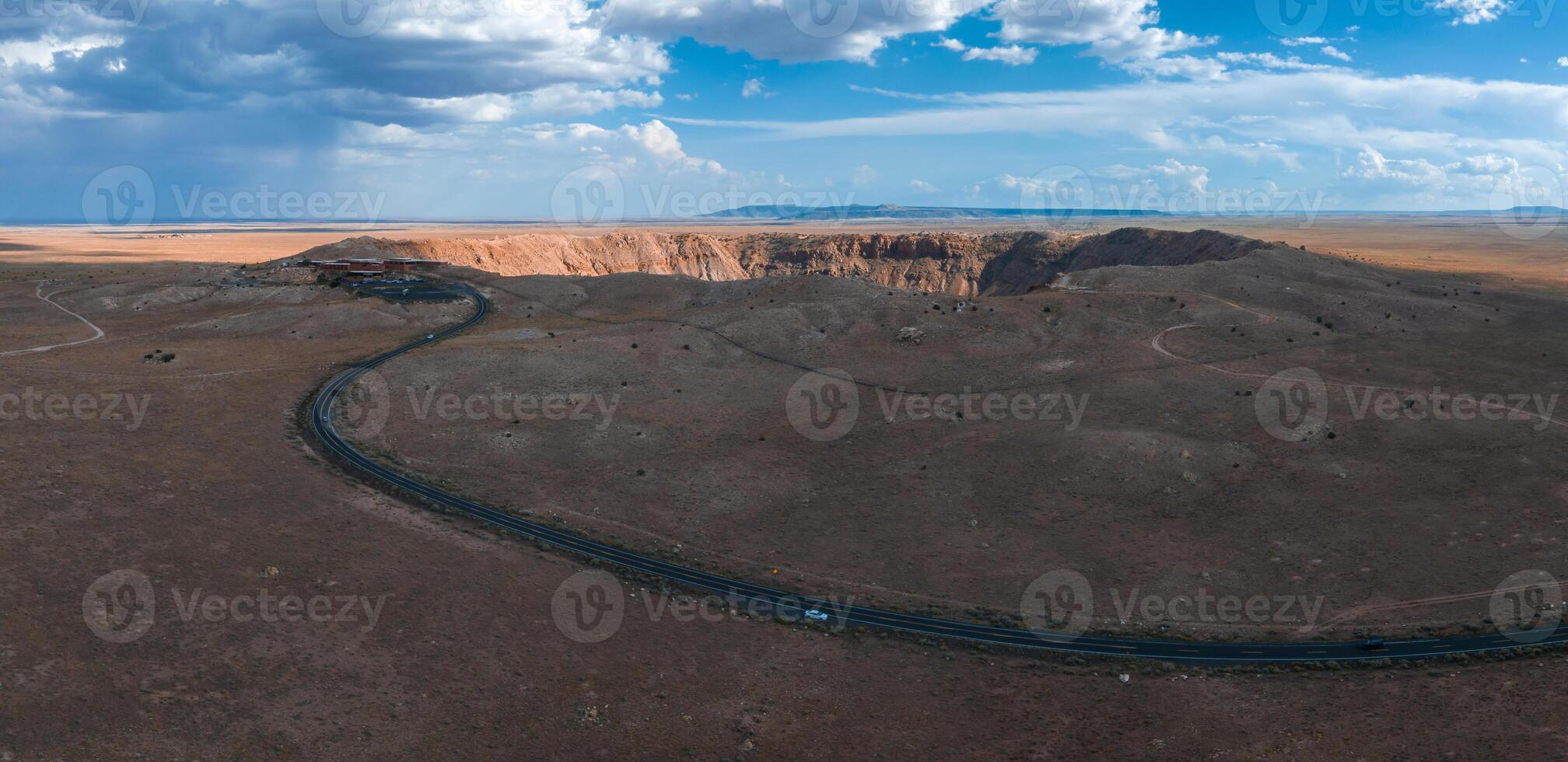 Aerial view of the Meteor Crater Natural Landmark at Arizona. photo