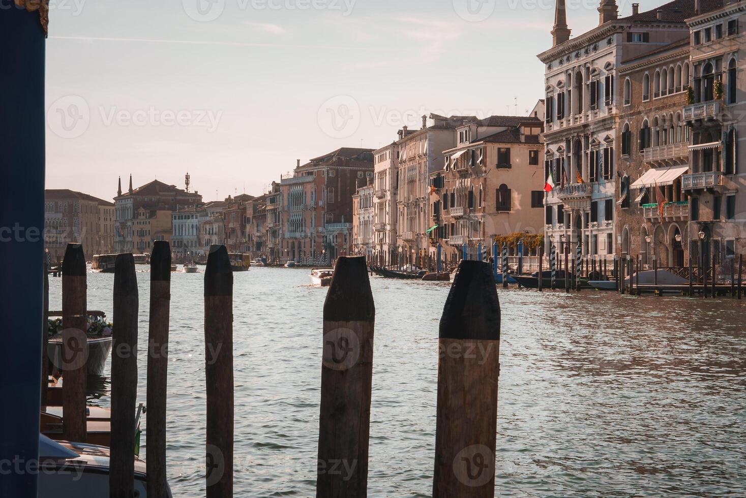 Tranquil View of Grand Canal in Venice, Italy with Calm Waters and Serene Atmosphere photo