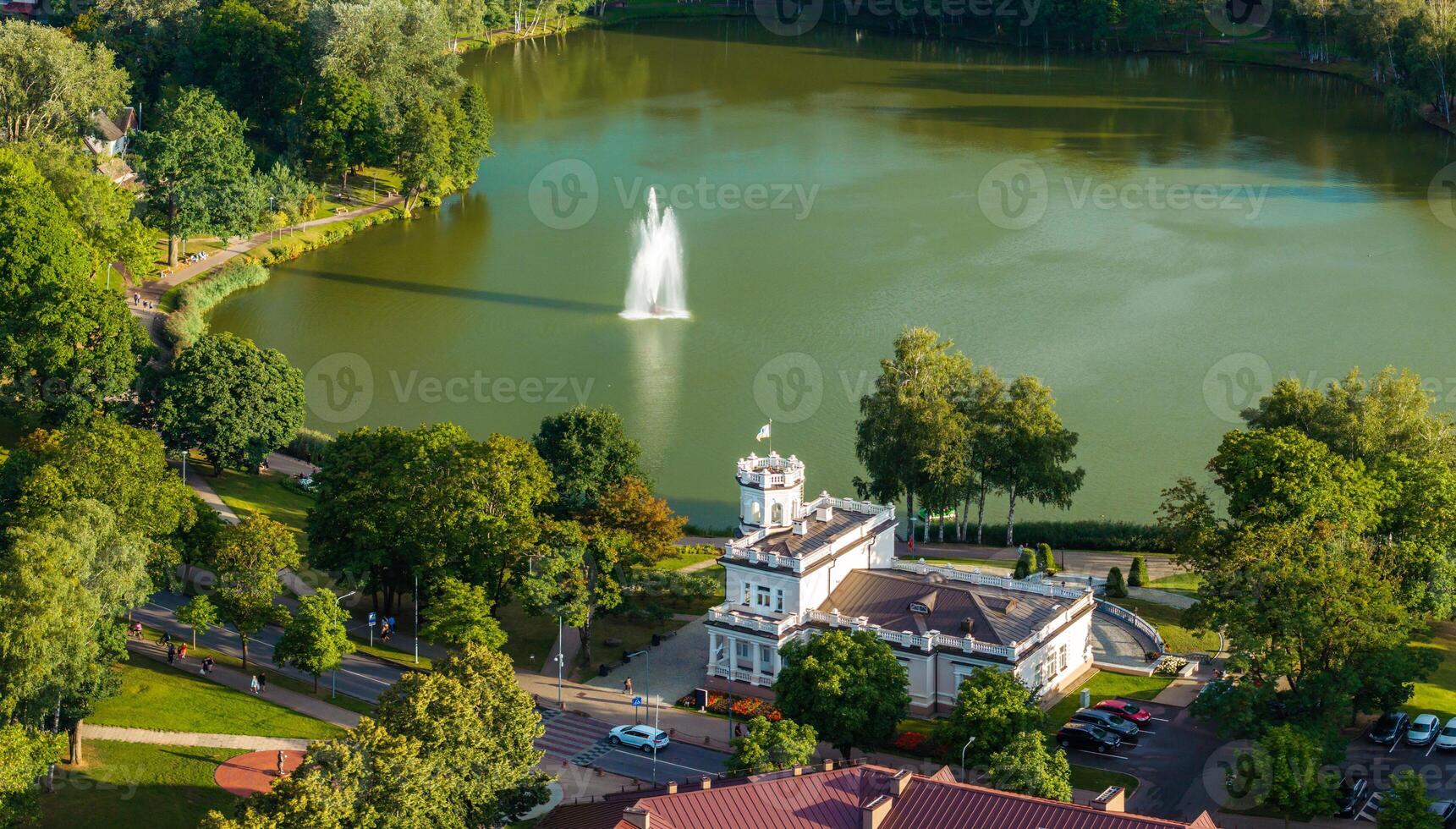 Aerial panoramic view of Lithuanian resort Druskininkai photo