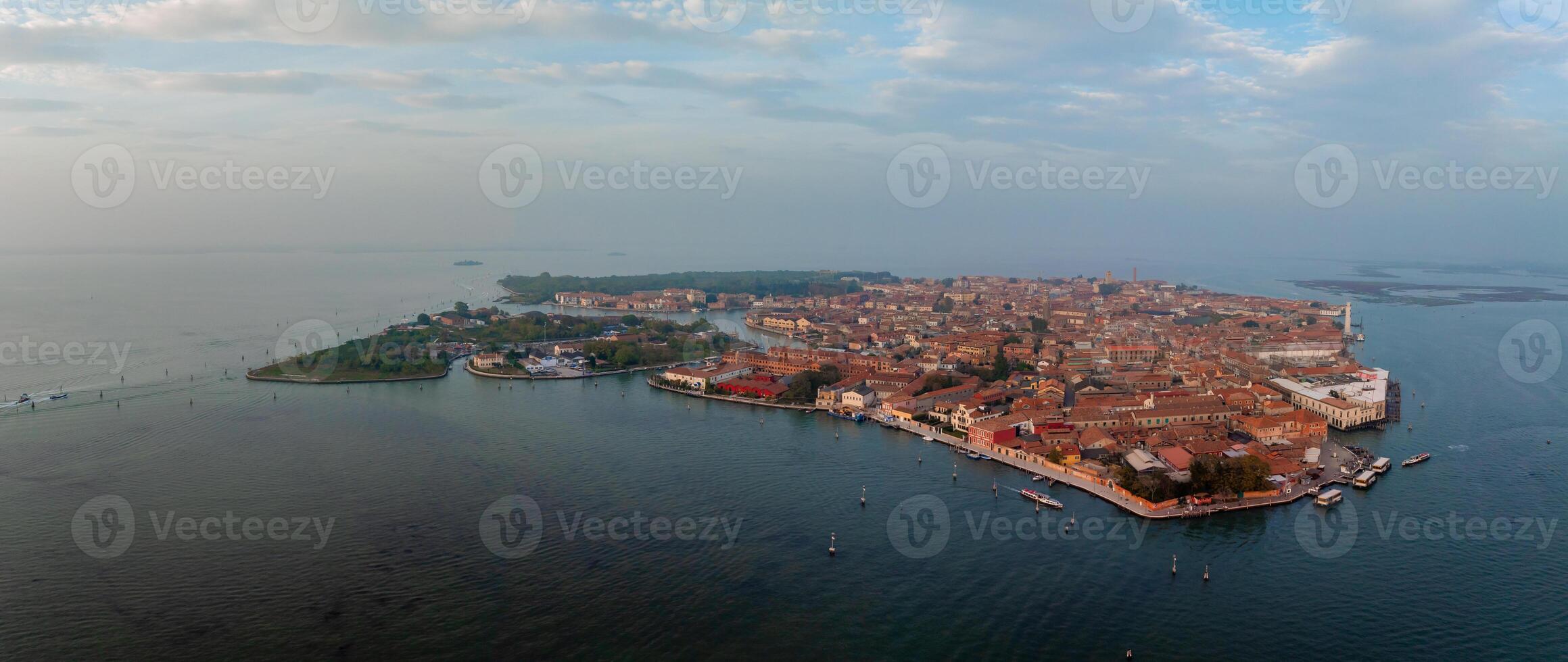 Aerial view of Murano island in Venice lagoon, Italy photo