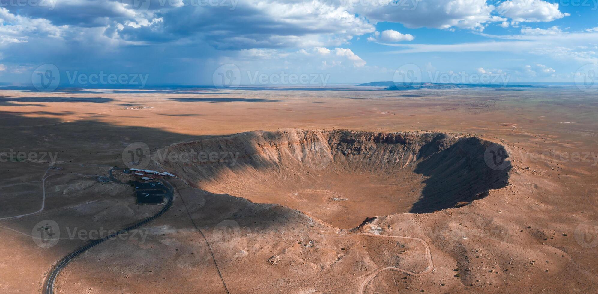 Aerial view of the Meteor Crater Natural Landmark at Arizona. photo