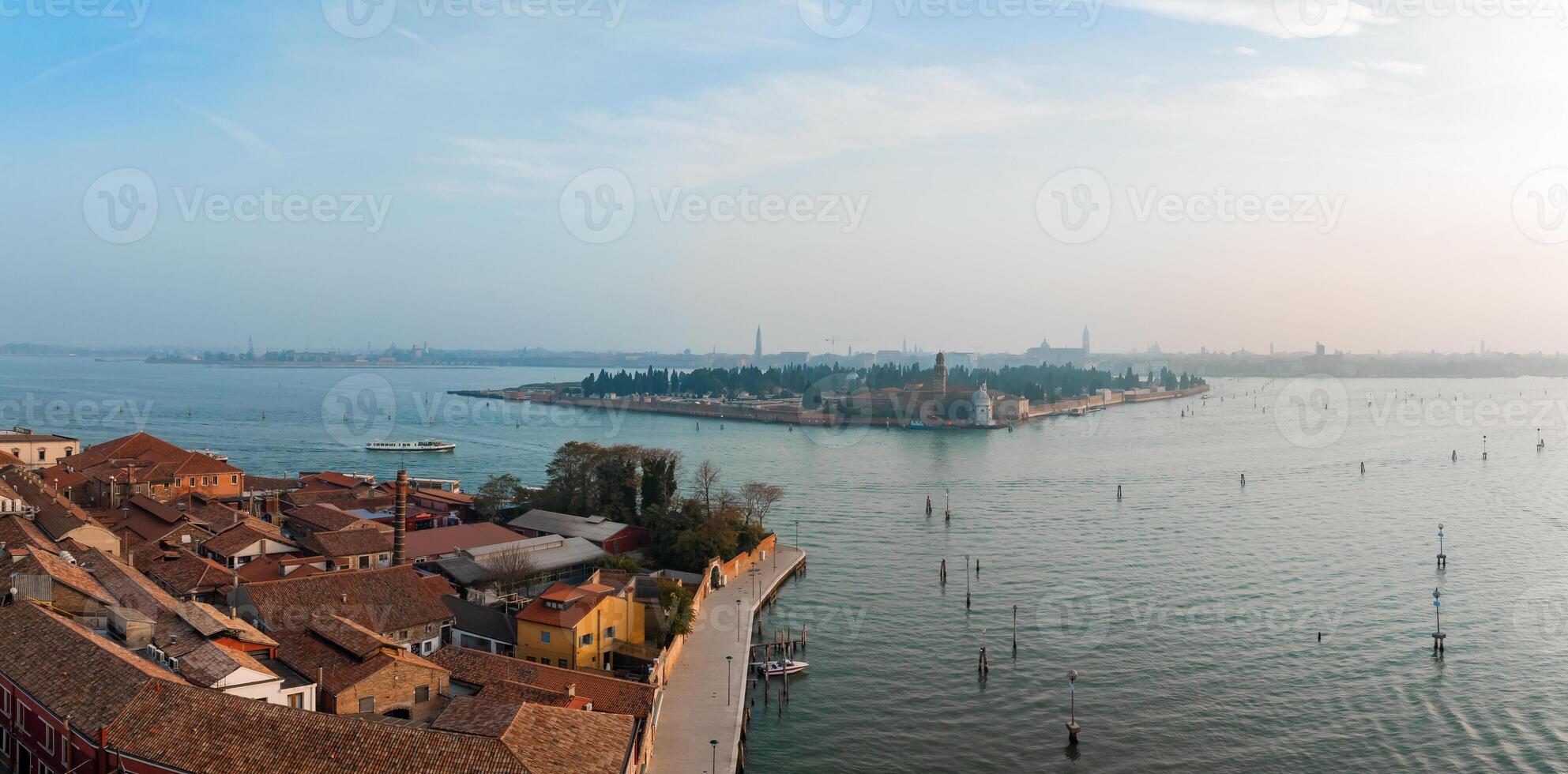 Aerial view of Murano island in Venice lagoon, Italy photo