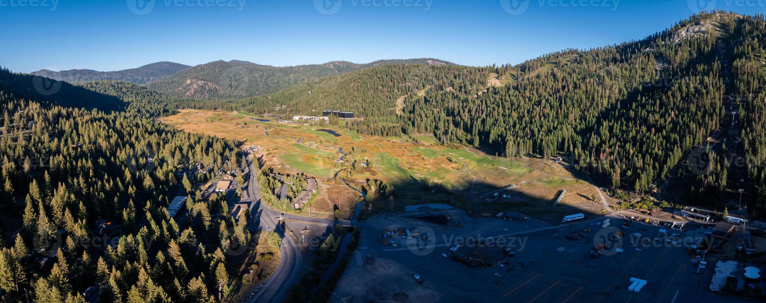 Aerial view of the Olympic Village with Mountain View photo