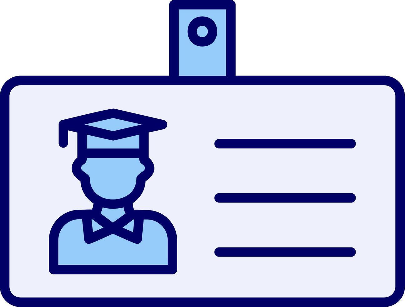 icono de vector de tarjeta de identificación de estudiante