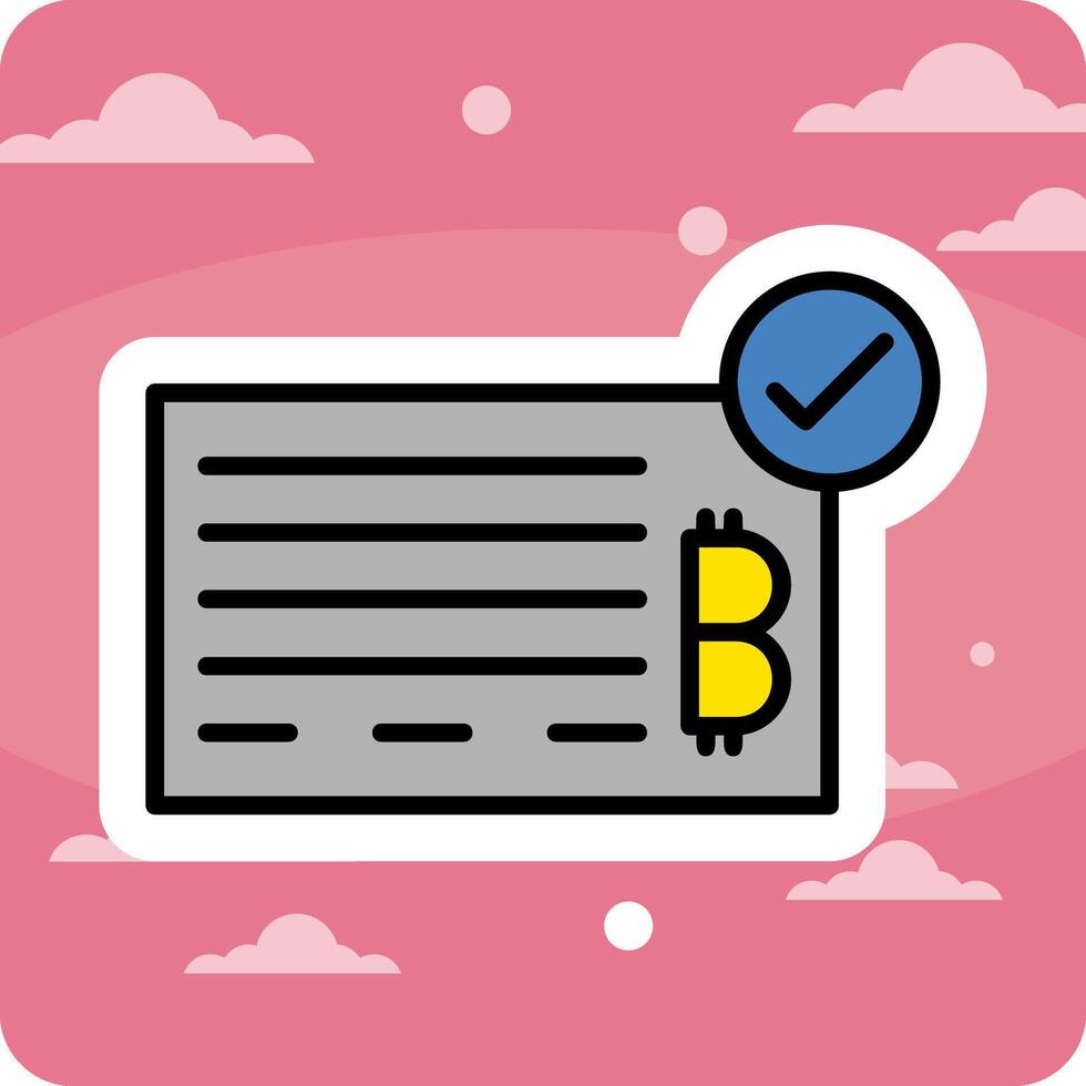 Bank Check Vector Icon