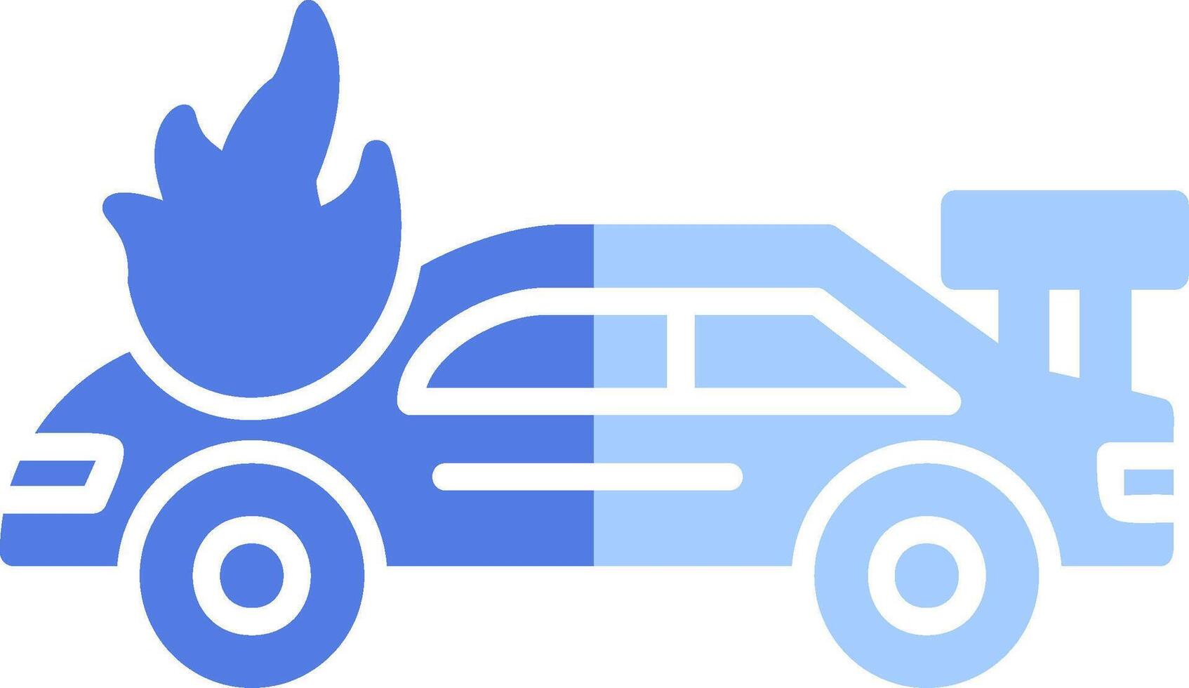 Accident Car In Fire Vector Icon