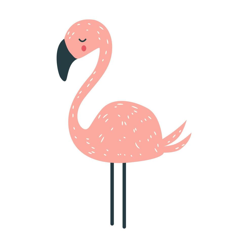 linda ilustración de vector de flamenco rosa