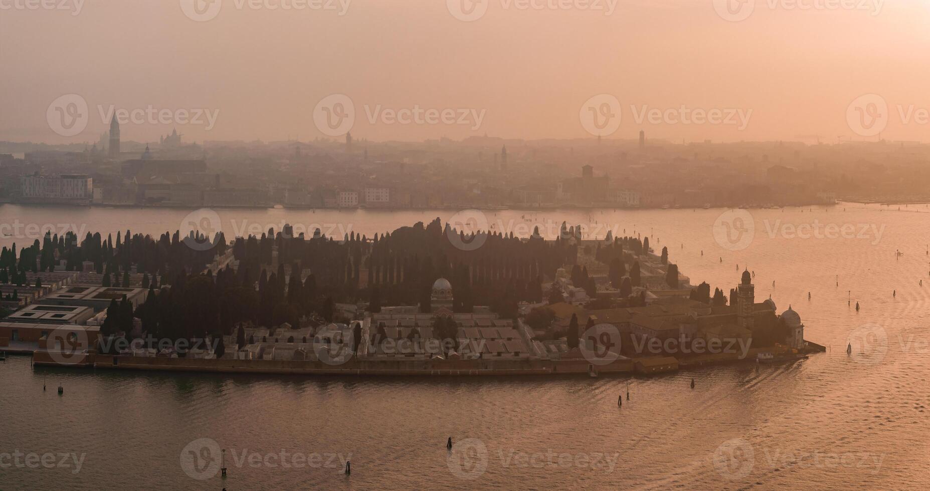 Aerial view of Murano island in Venice lagoon, Italy photo