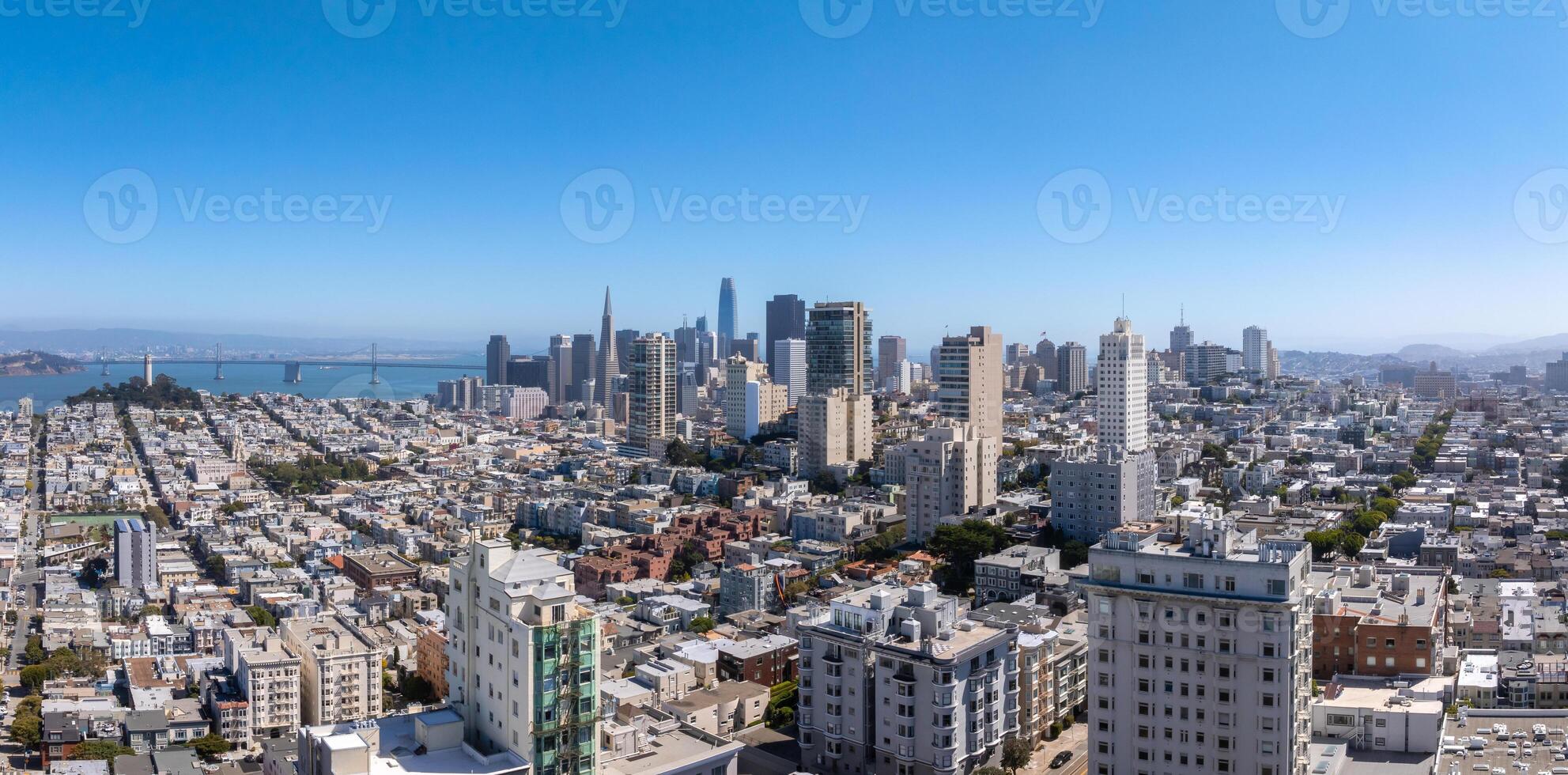 Aerial view of the San Francisco downtown. photo