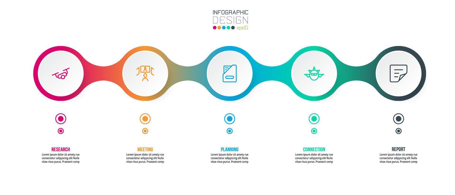 Timeline chart business infographic template. vector