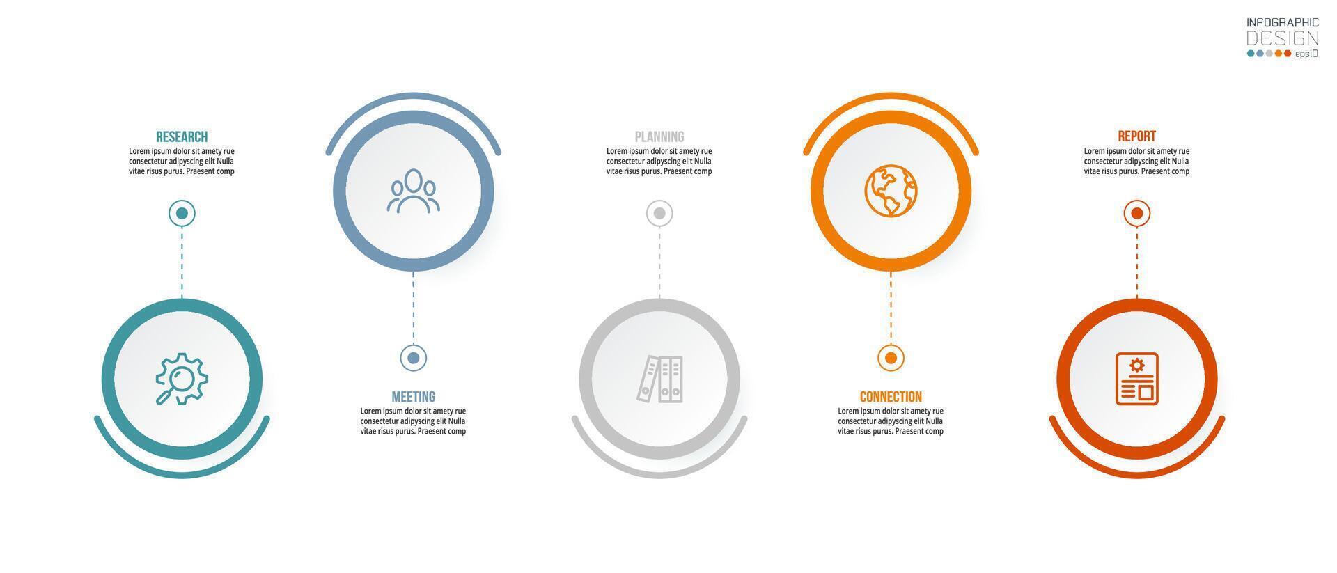 Timeline chart business infographic template. vector