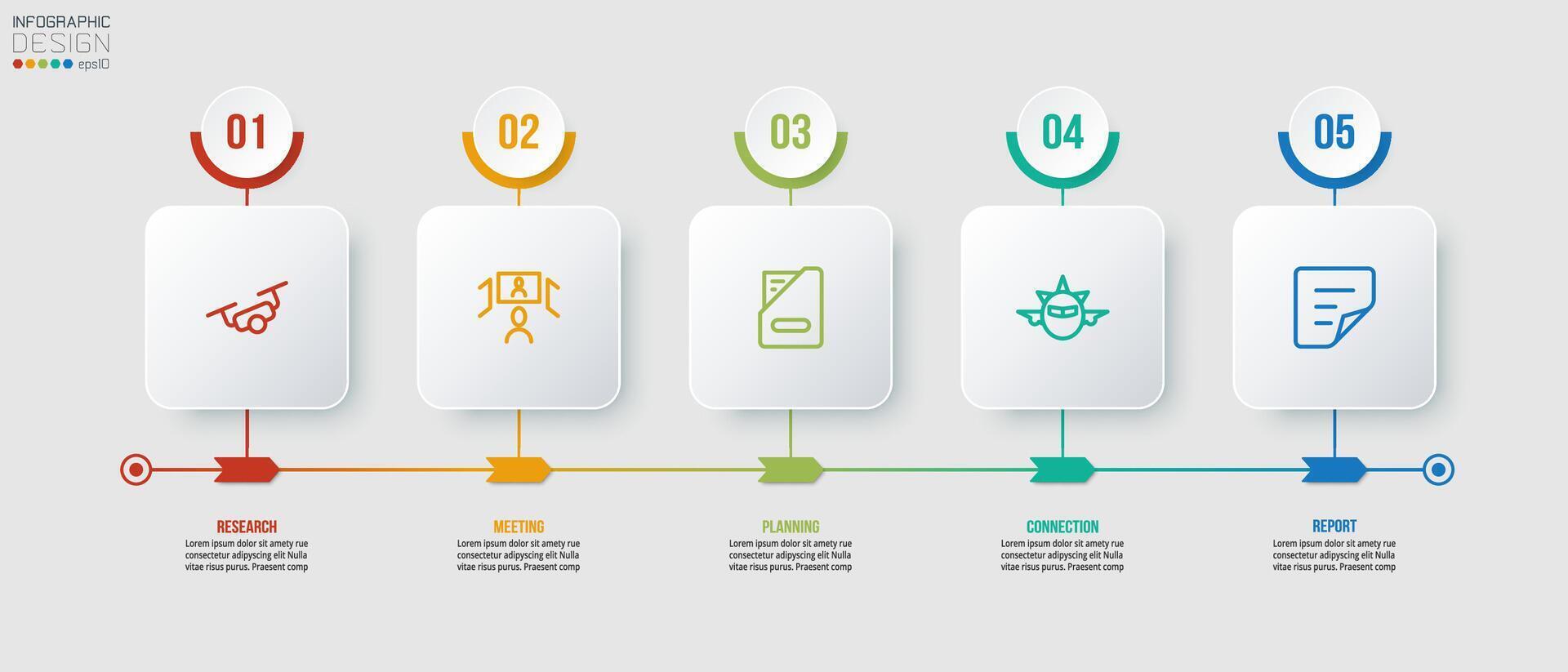 Timeline chart business infographic template. vector