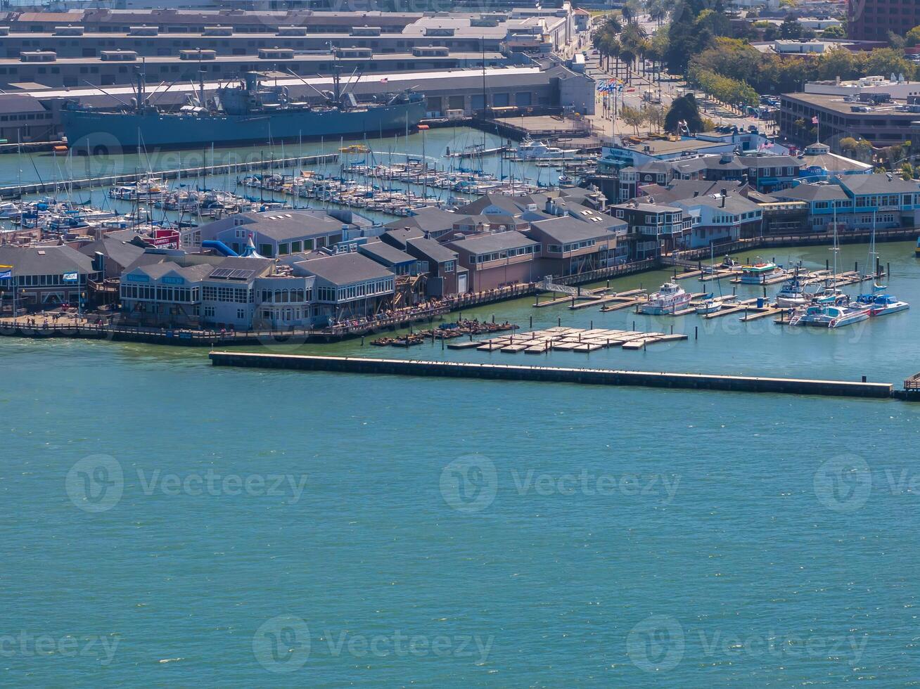 San Francisco Ferry Building, Port of San Francisco, California. Blue Sunny Sky. photo