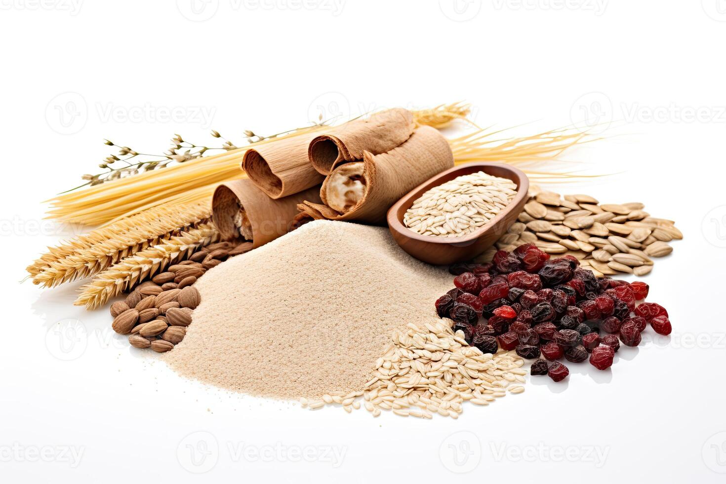 AI generated seeds and fiber food mix close up photo
