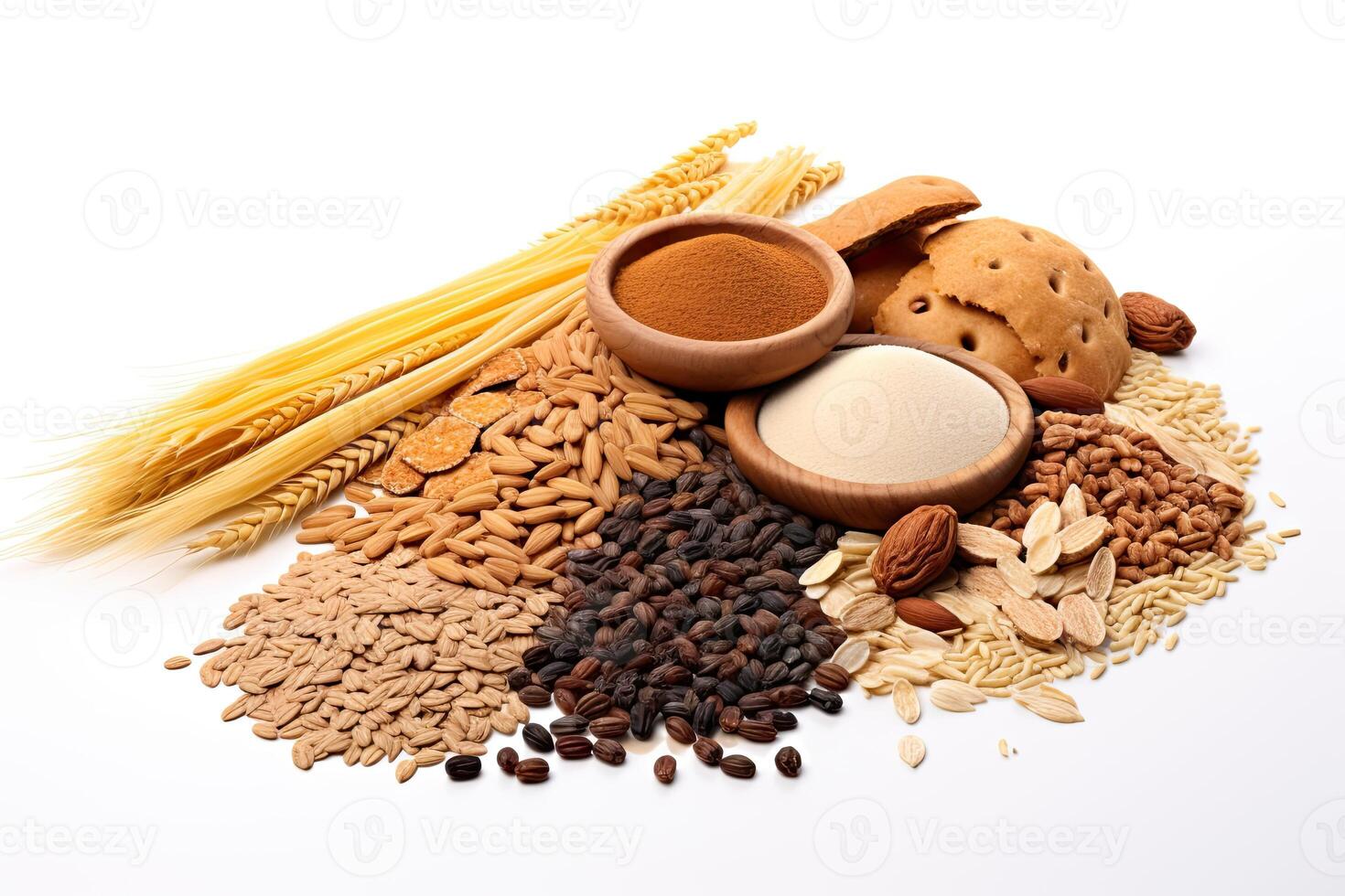 AI generated seeds and fiber food mix close up photo
