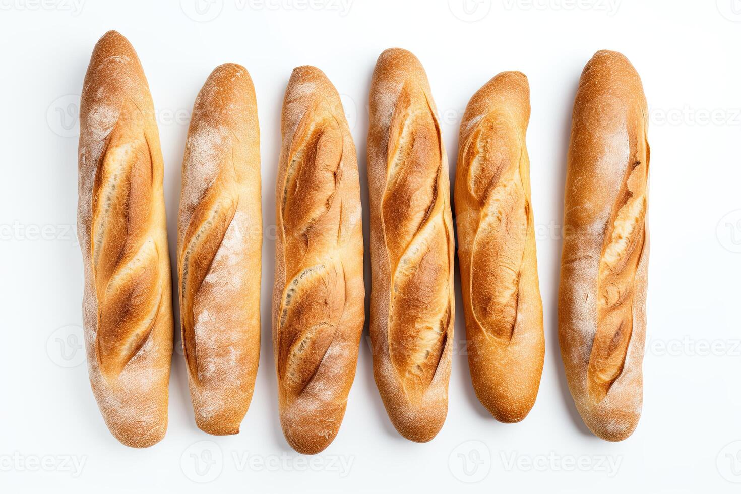 AI generated French bread close up photo