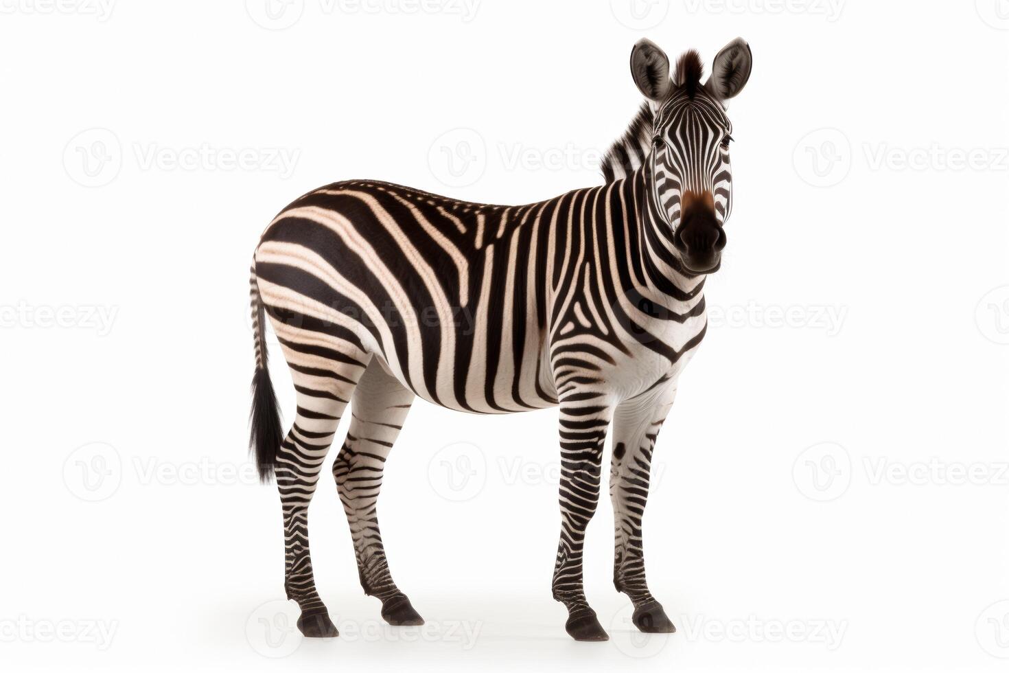 AI generated zebra isolated on white background photo