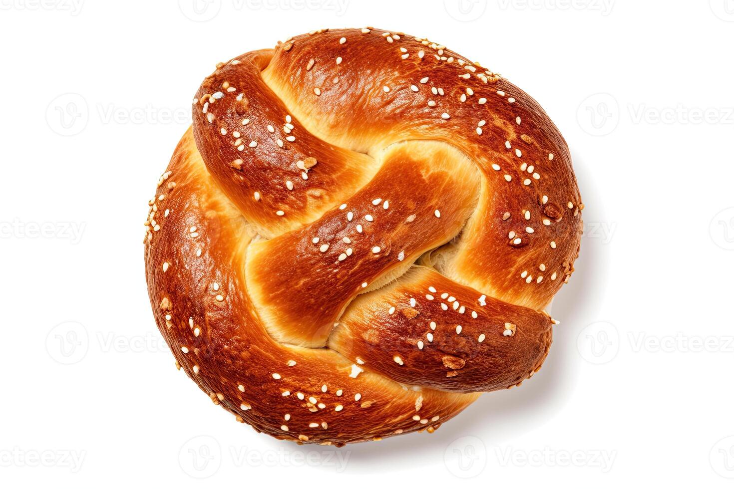 AI generated pretzel bread closeup photo