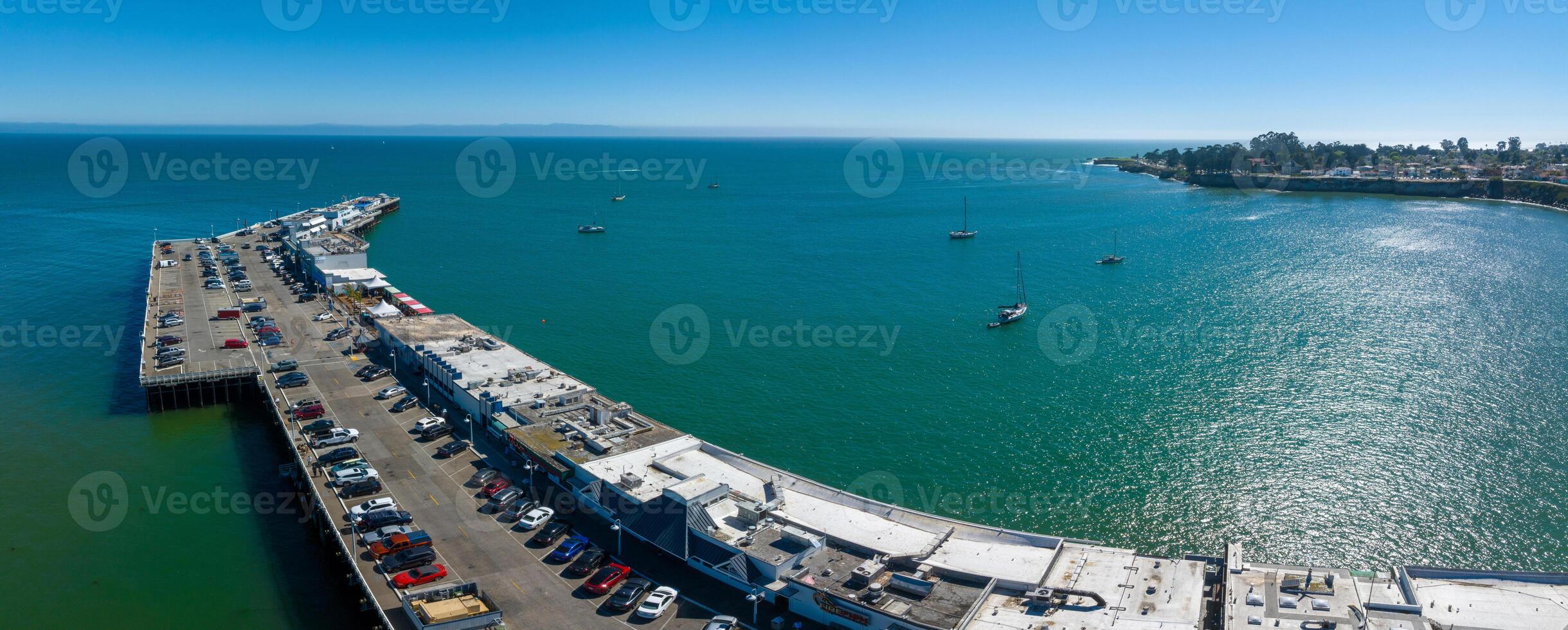 Aerial view of the Santa Cruz beach town in California. photo