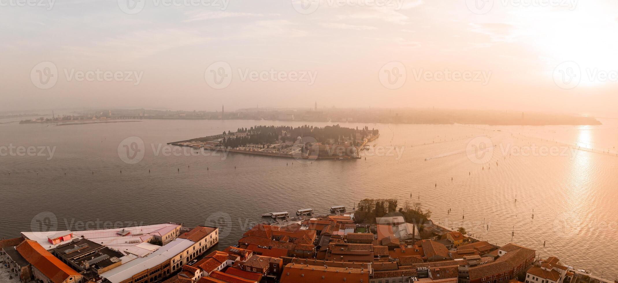 Aerial view of Murano island in Venice lagoon, Italy photo