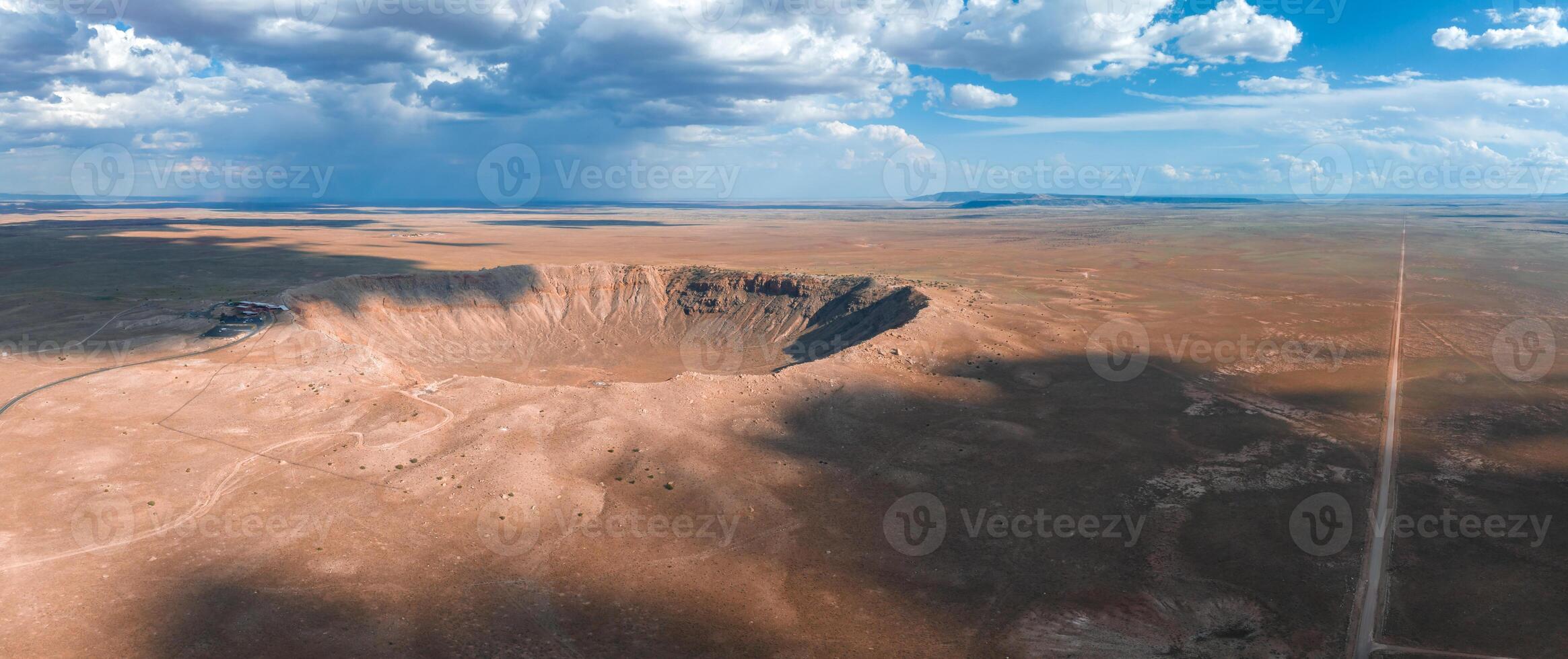 Aerial view of the Meteor Crater Natural Landmark at Arizona. photo