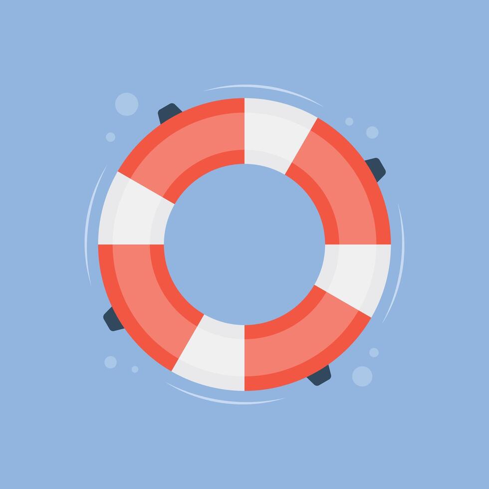 lifebuoy safety lifeguard ring on blue background vector illustration