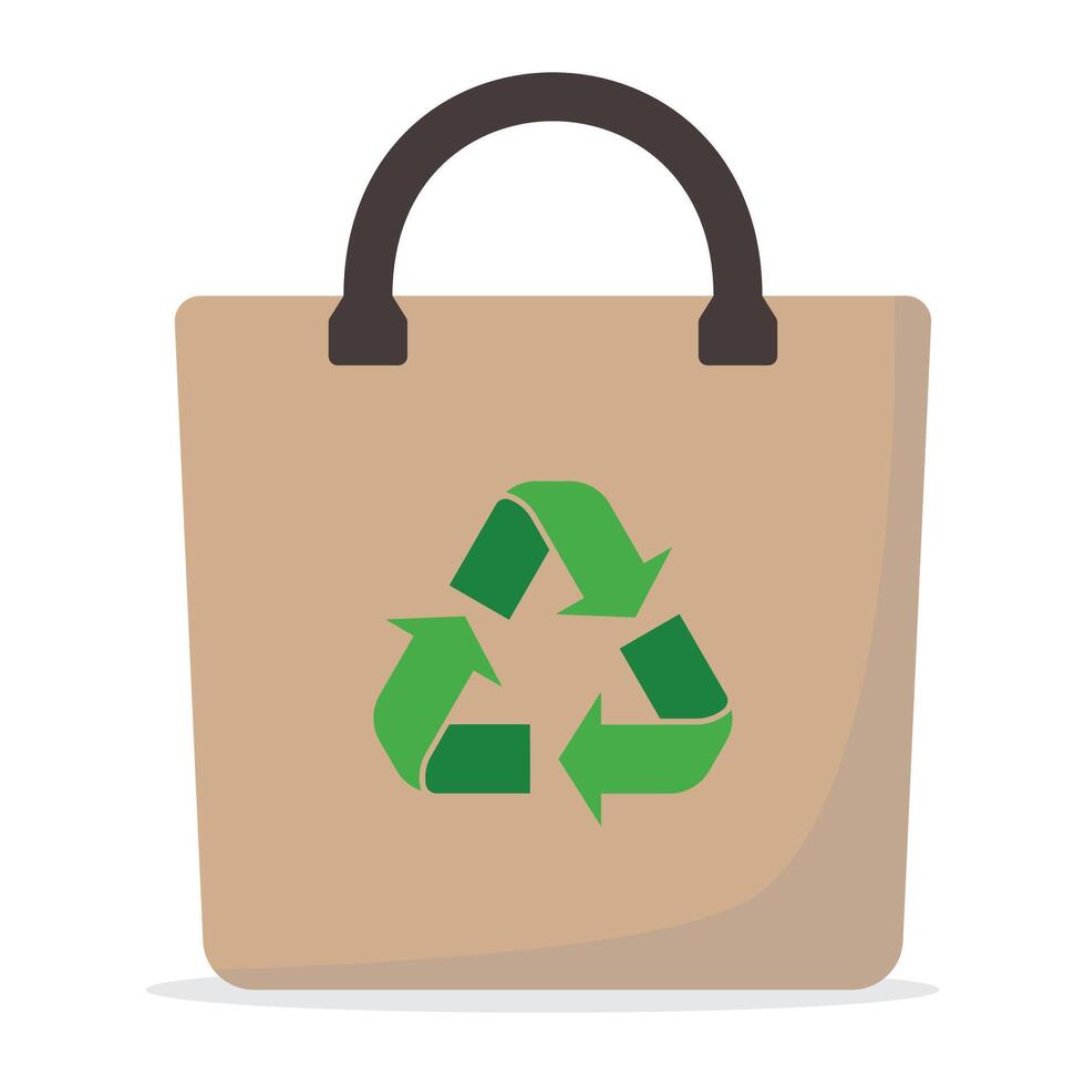 recyclable eco bag with isolated white background vector illustration