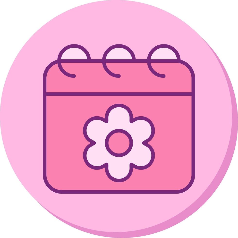 Sakura Date Vector Icon