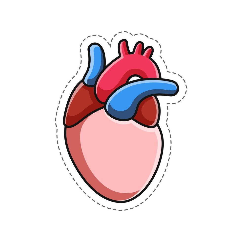 Free vector, heart sticker doodle illustration vector