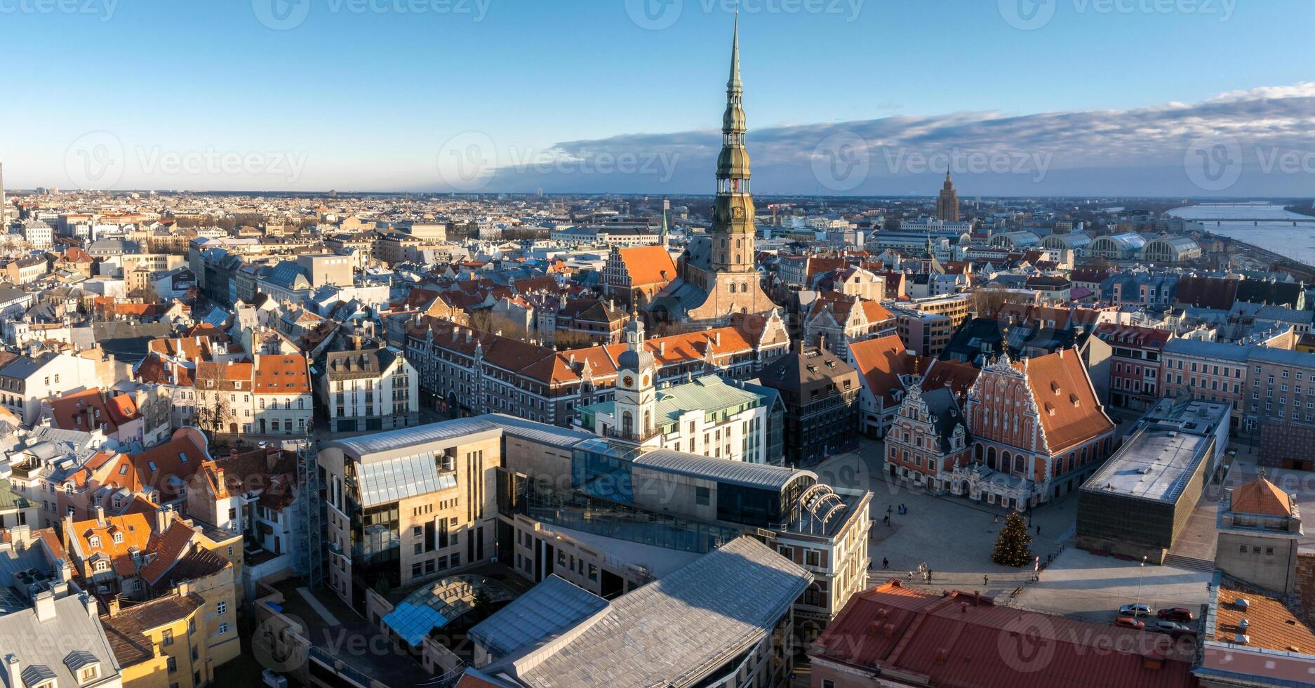 Beautiful aerial Riga view from above. photo