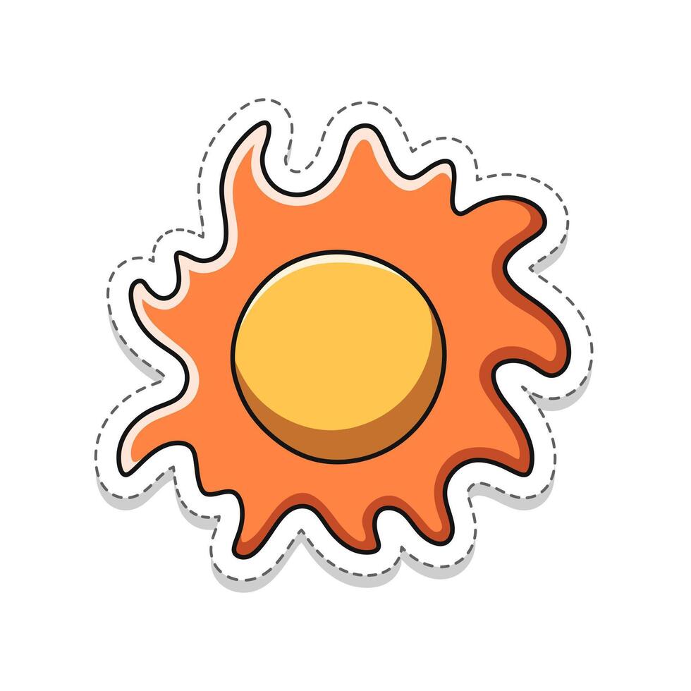 Free vector sticker illustration of a cute sun