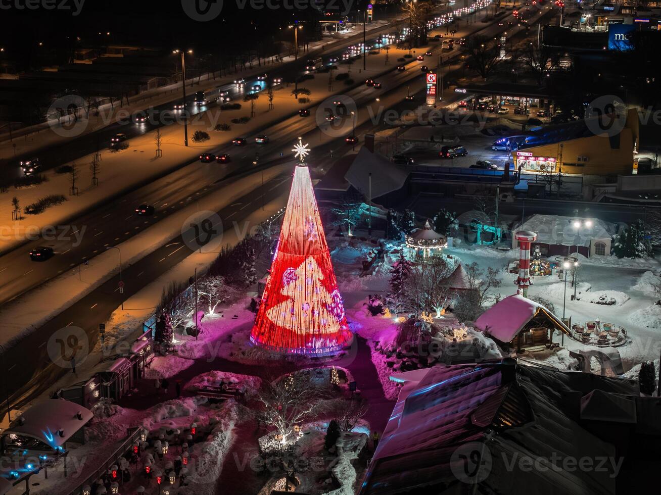 The most beautiful Christmas tree in Europe located in Riga, Latvia photo