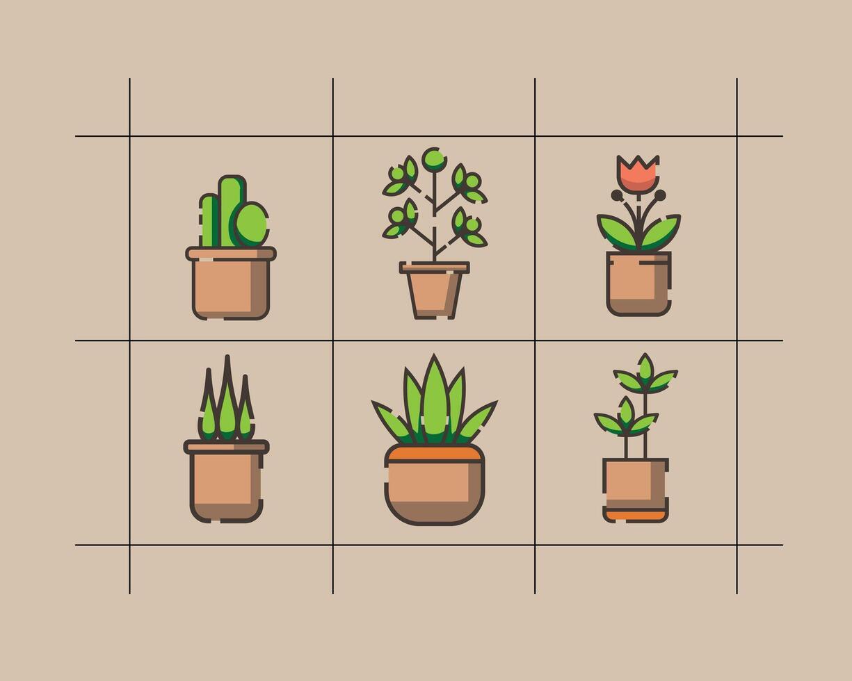 flower with pot icon asset graphic vector