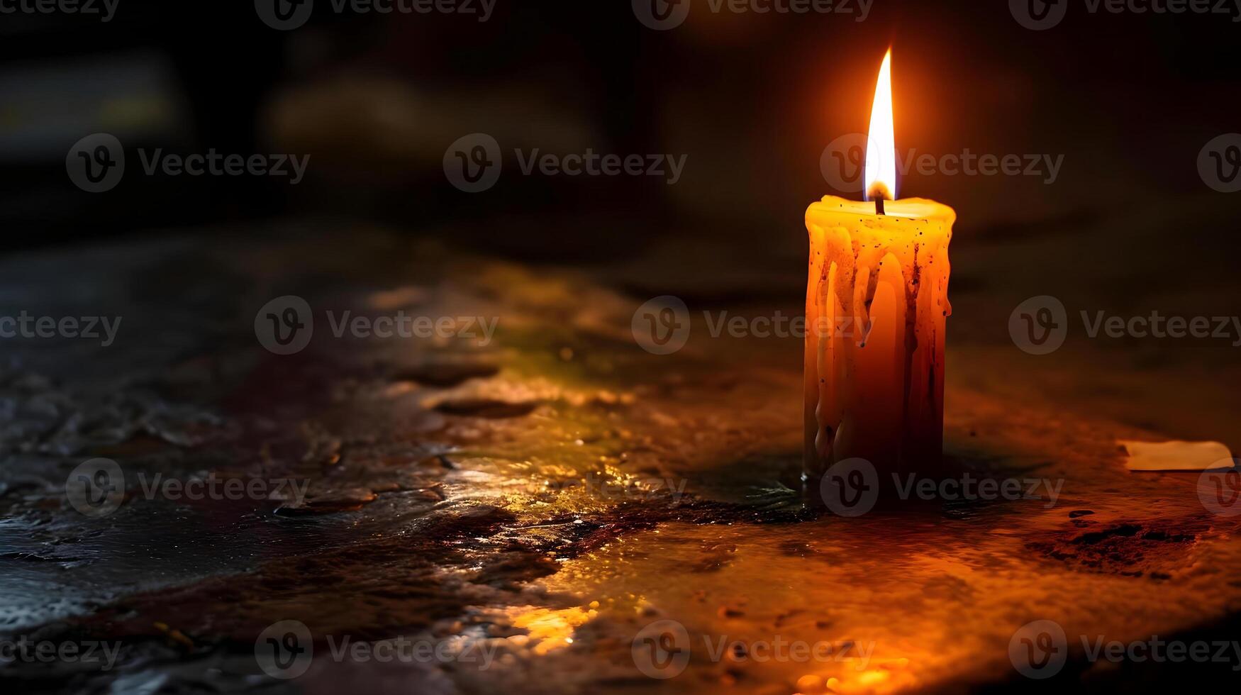 AI generated a lit candle sitting on top of a table photo
