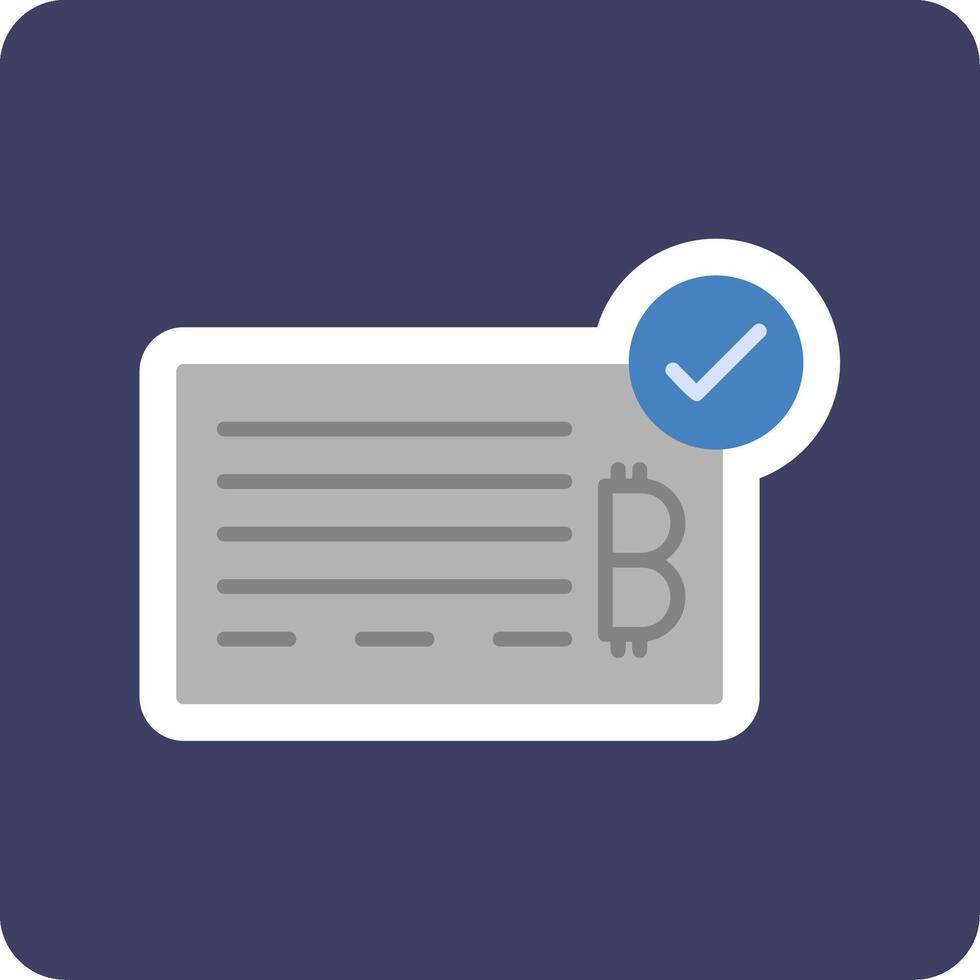 Bank Check Vector Icon