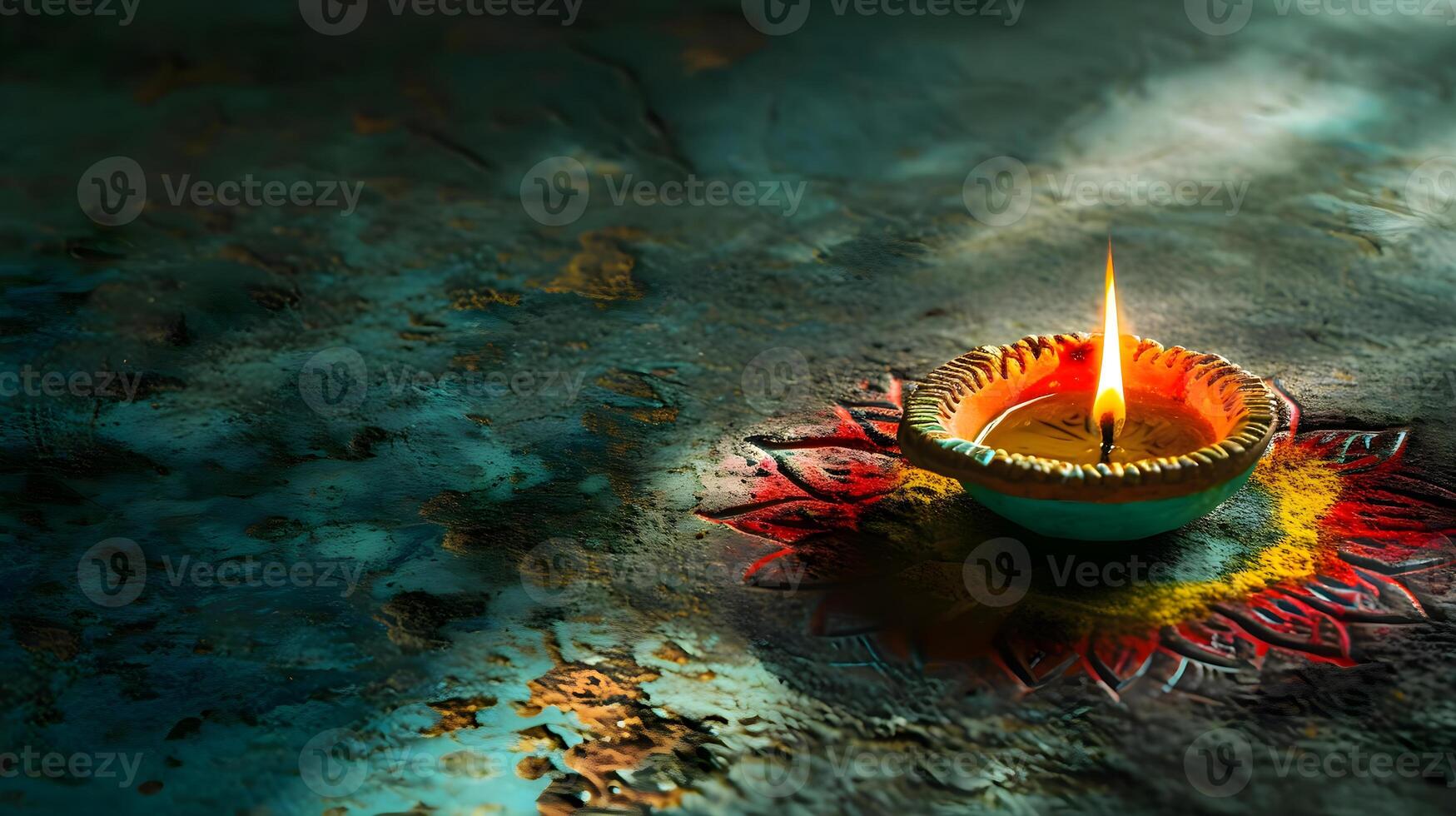 AI generated a lit candle sitting on top of a table photo