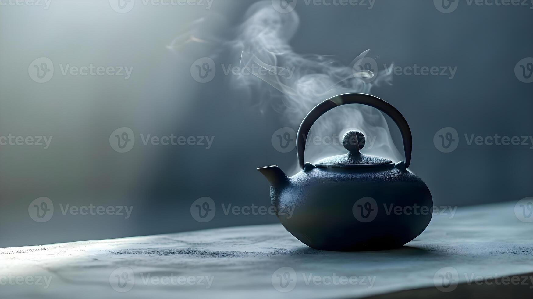 AI generated a teapot with steam rising out of it photo