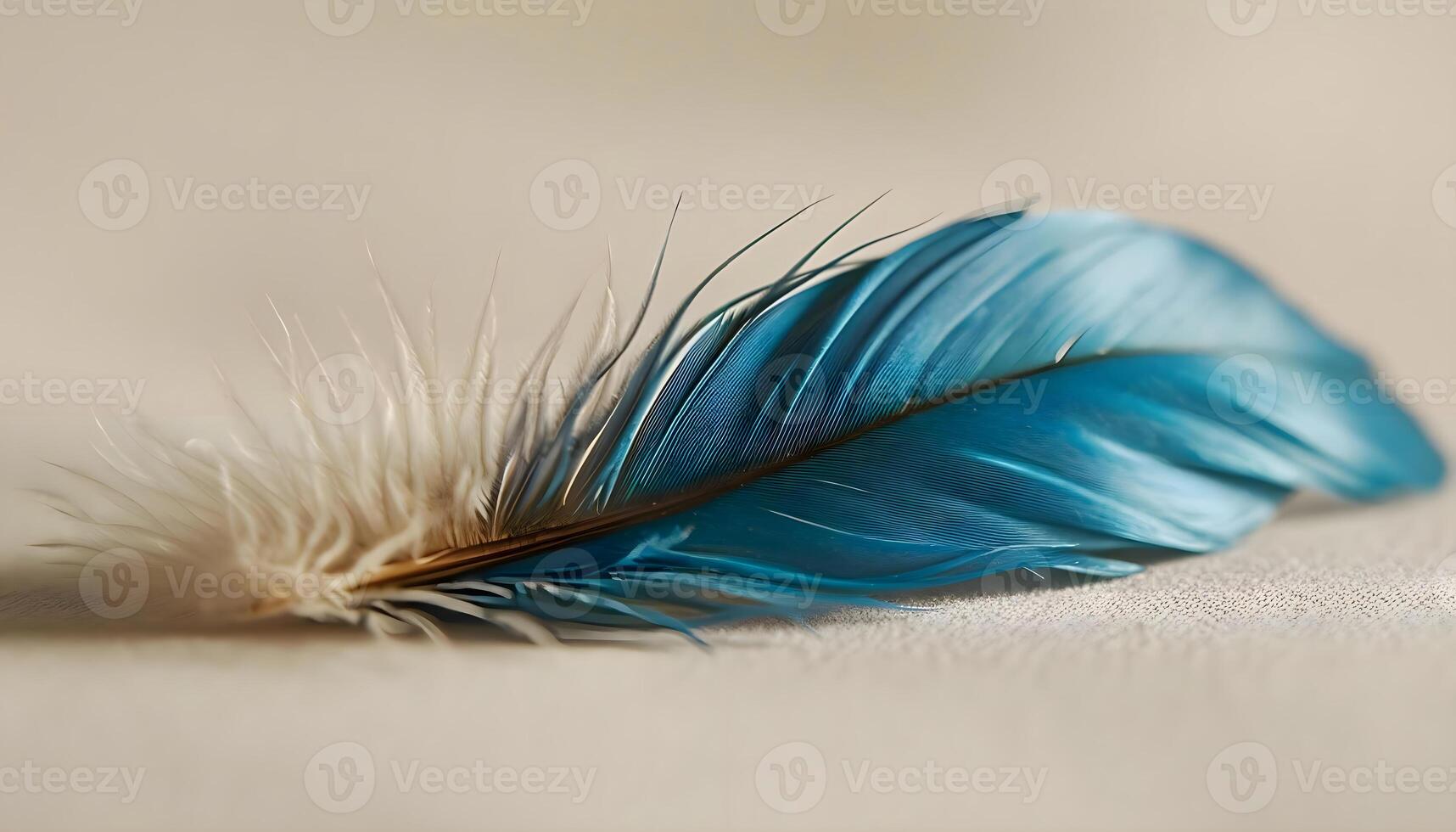 AI generated a close up of a feather on a table photo