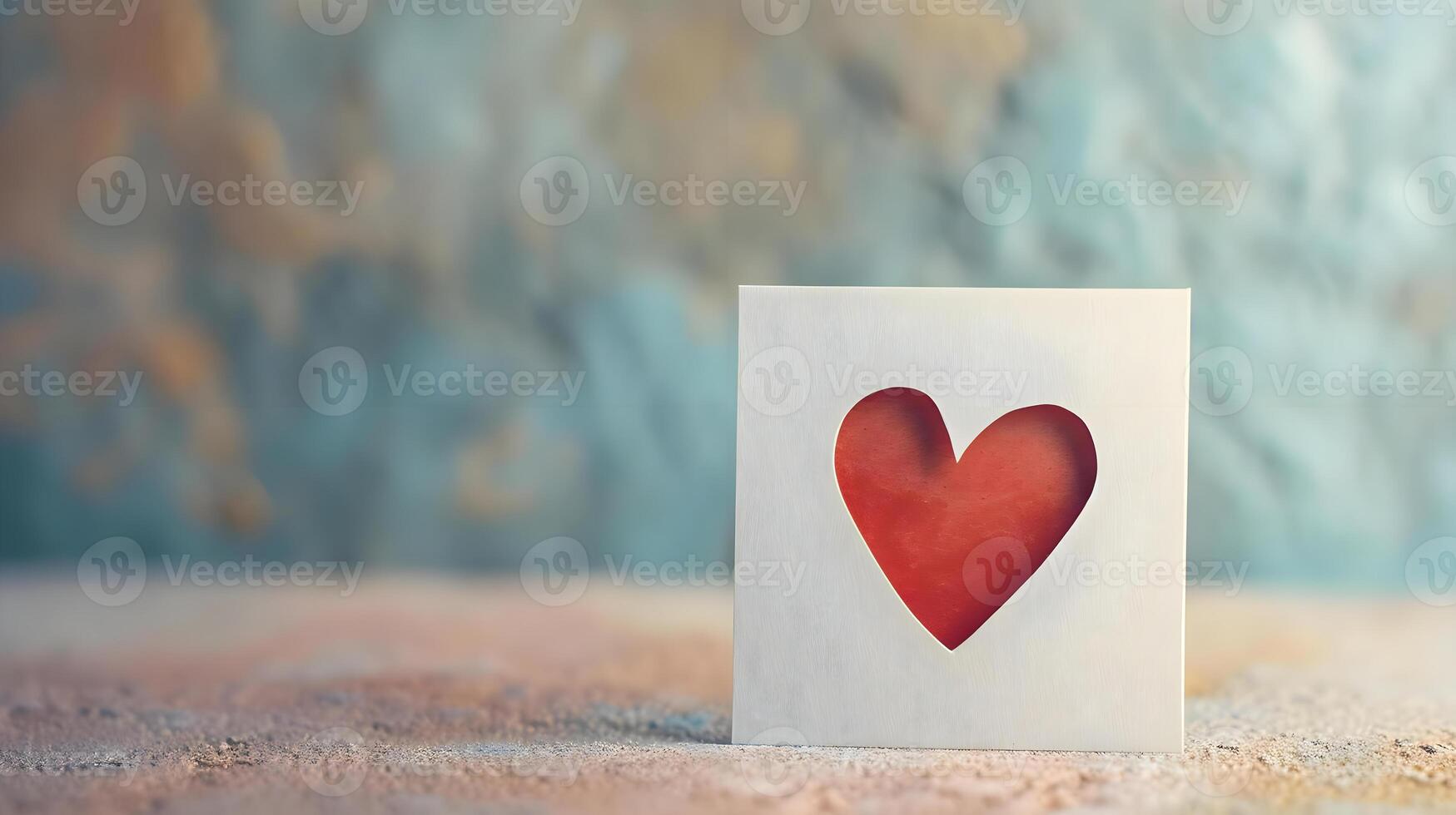 AI generated a card with a heart cut out of it photo