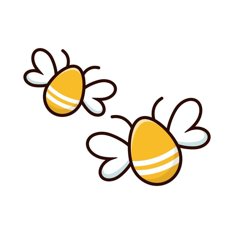 cartoon illustration design of bee with egg shape vector