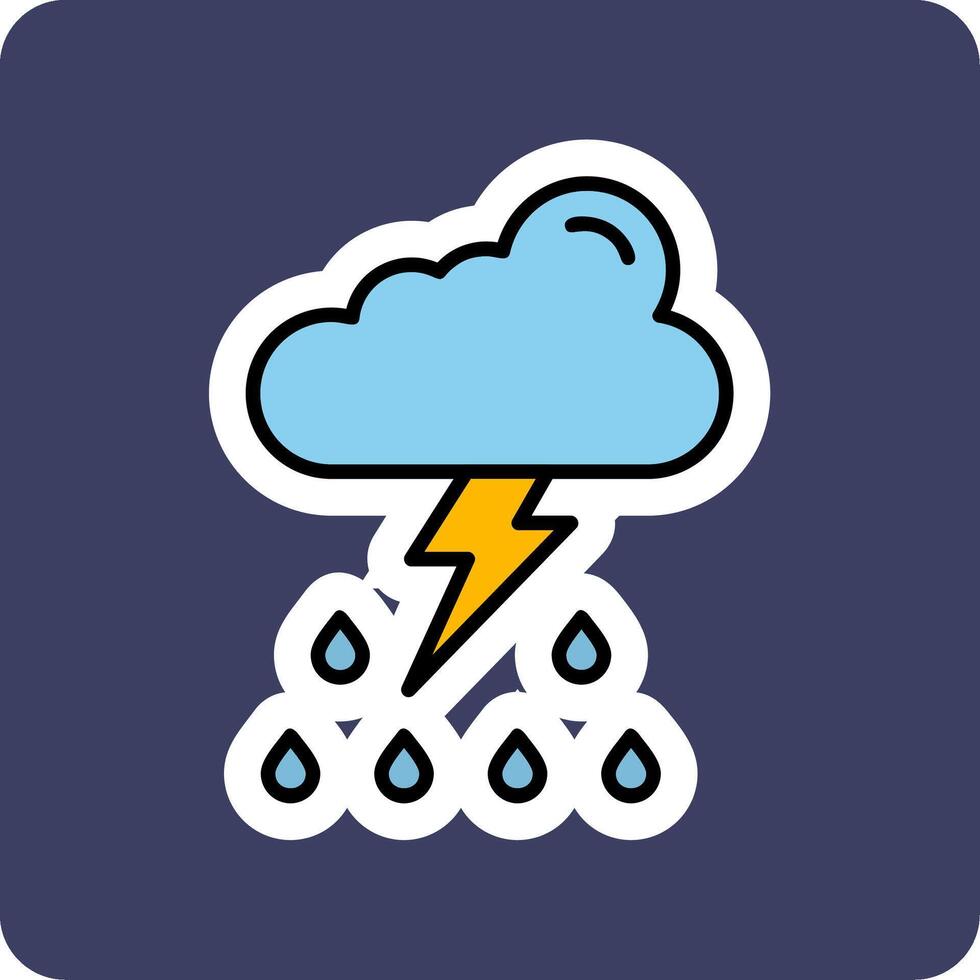 trueno tormenta vector icono