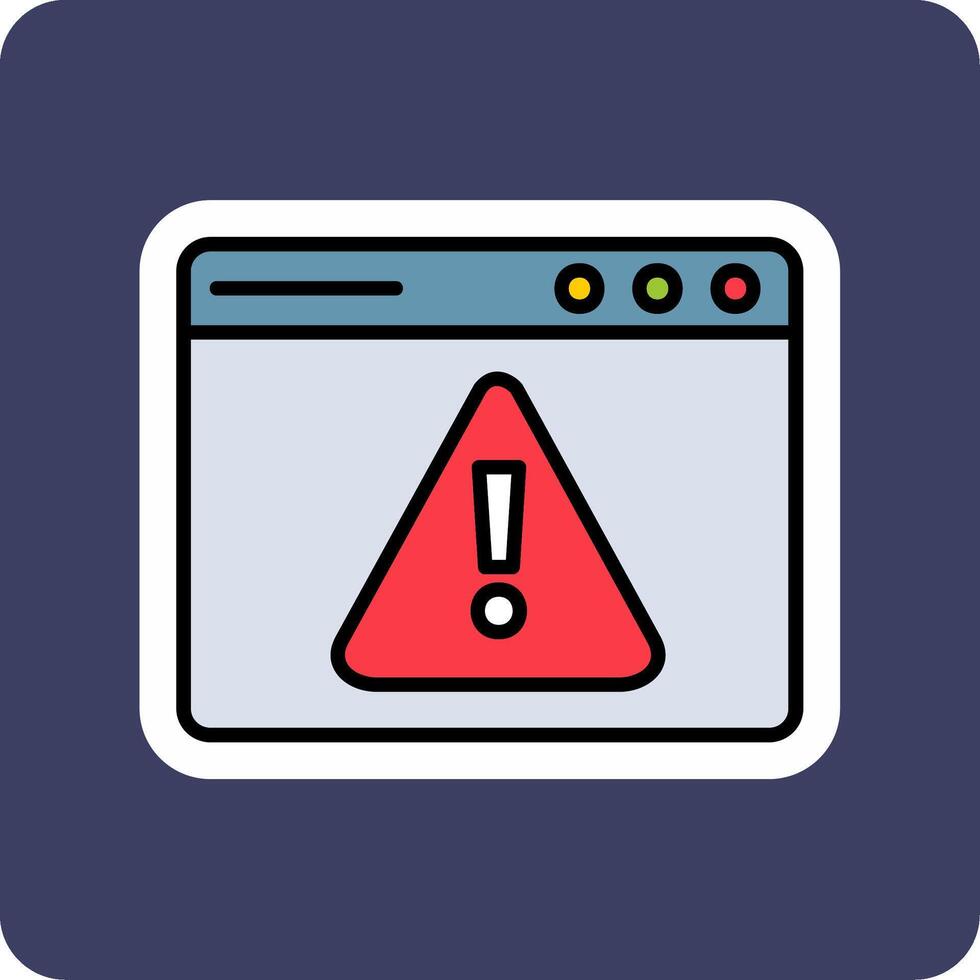 Web Warning Vector Icon