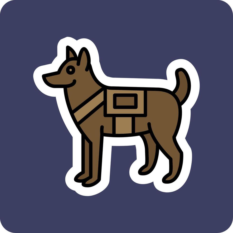 Military Dog Vector Icon