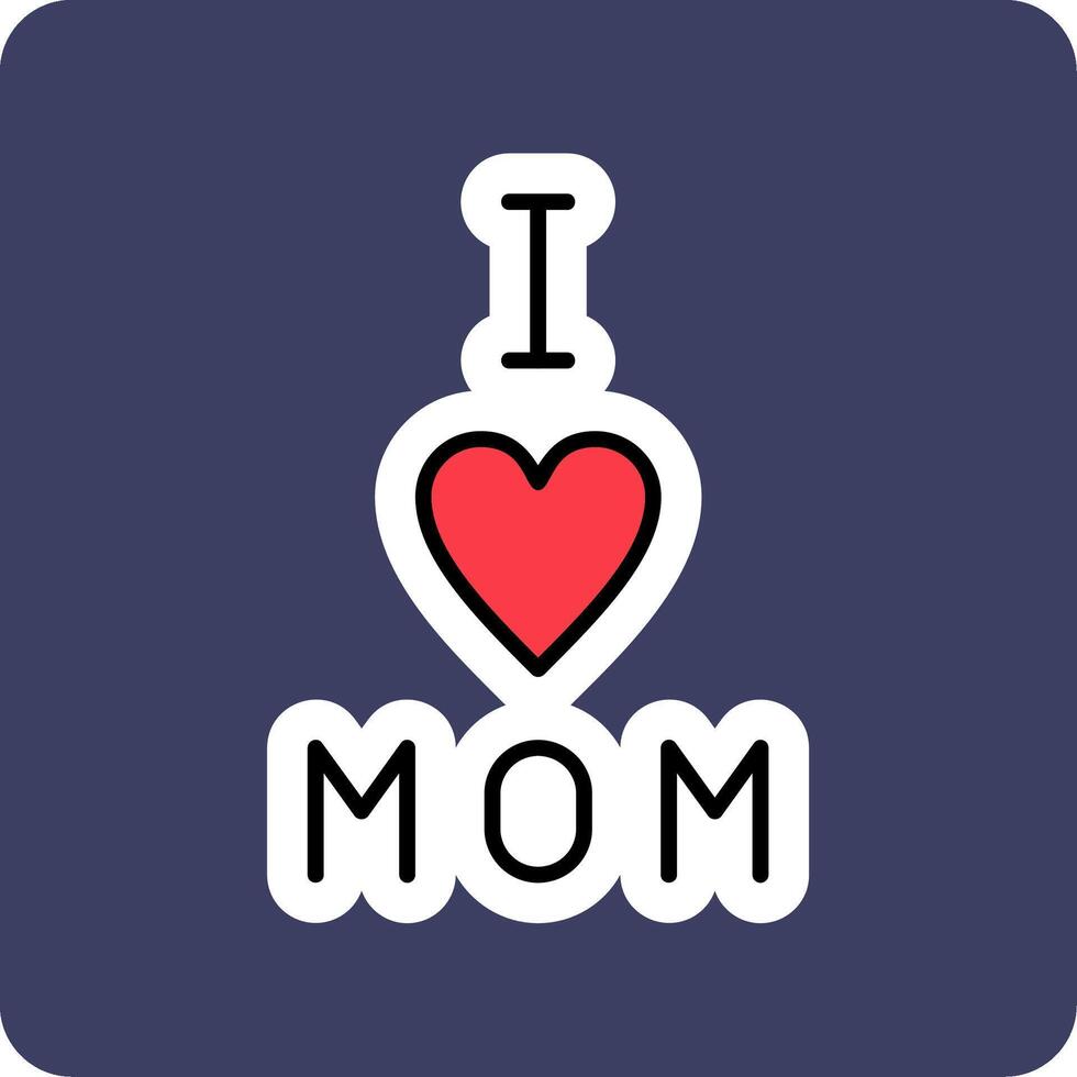 yo amor mamá vector icono