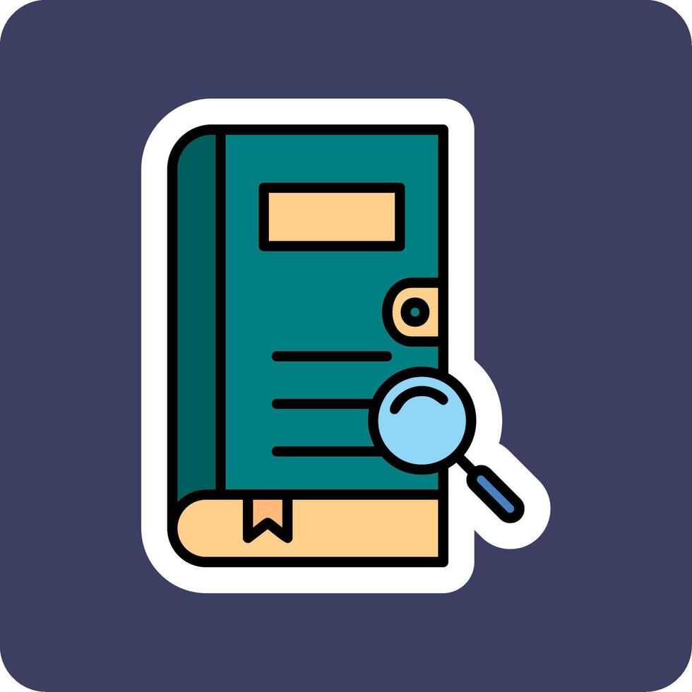 icono de vector de libro de búsqueda