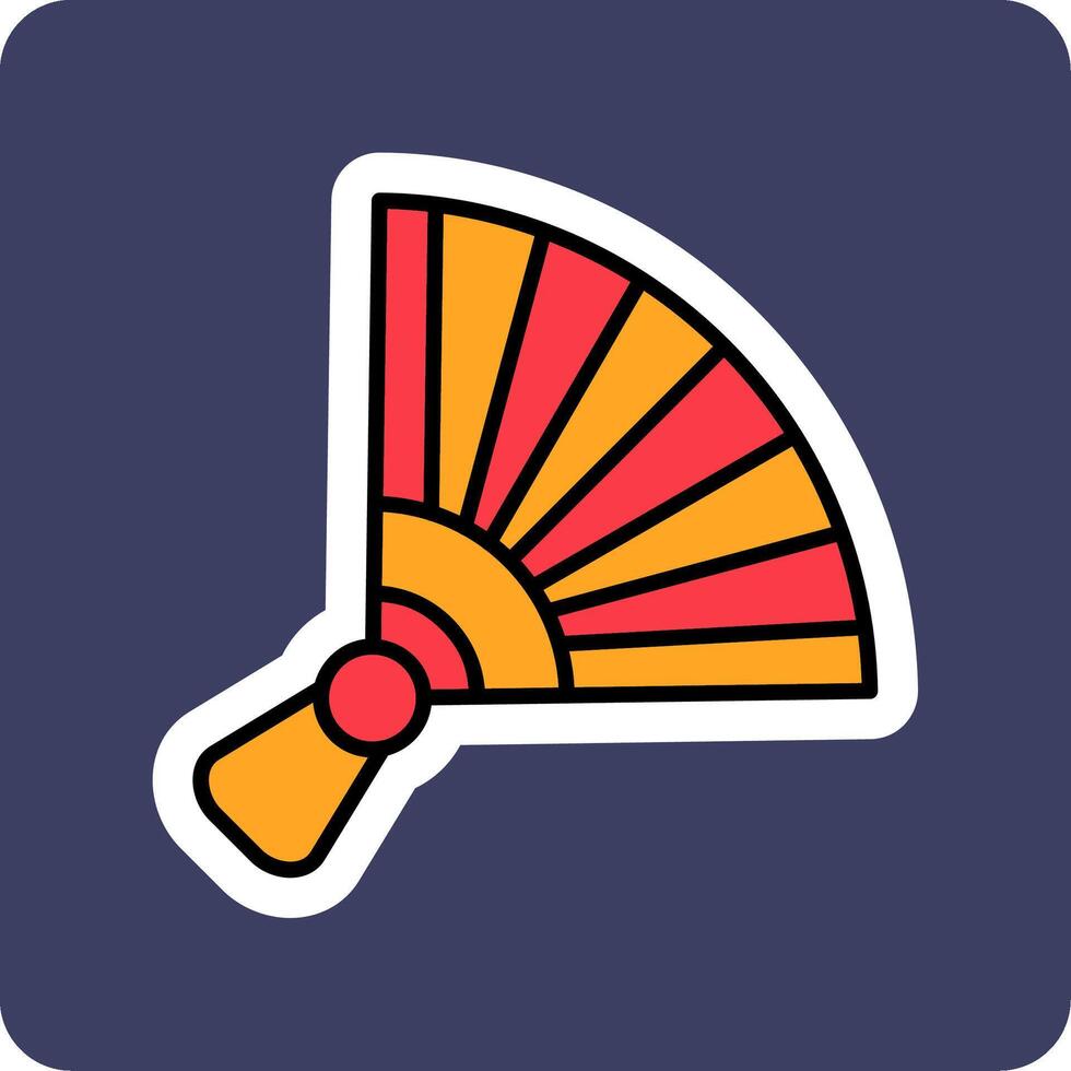 Chinese hand fan Vector Icon