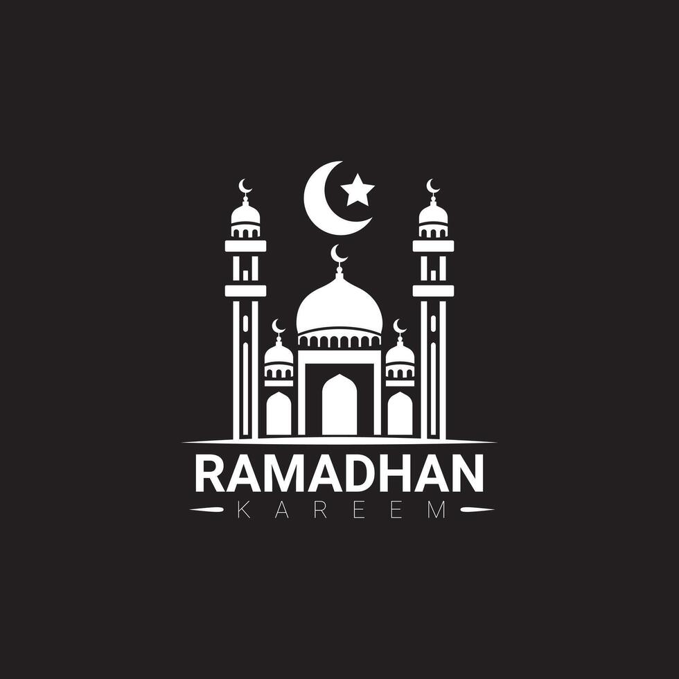 Vector Ramadhan Kareem simple logo mosque illustration