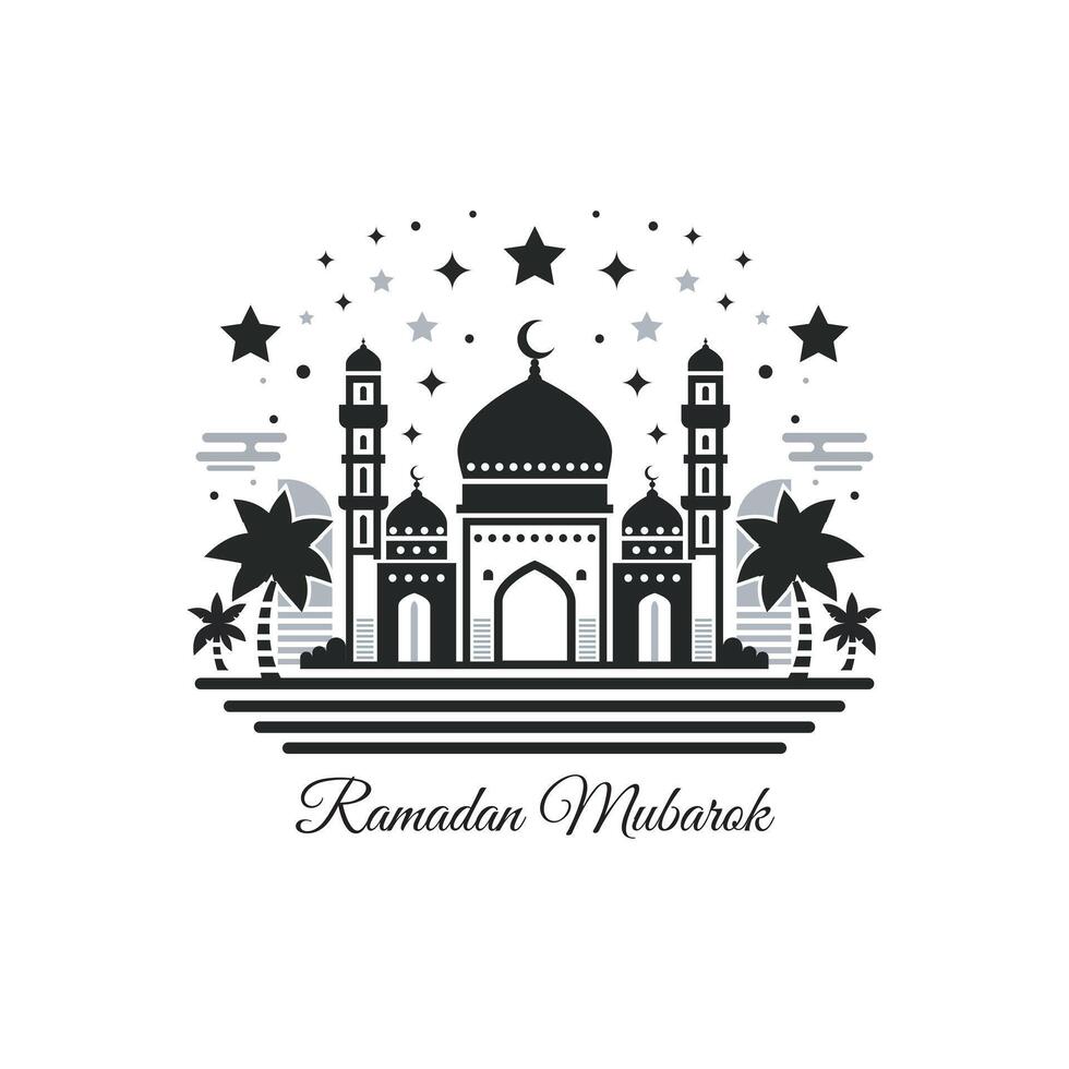 Vector Ramadhan Kareem simple logo mosque illustration