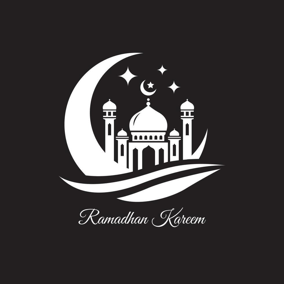 vector ramadhan kareem sencillo logo mezquita ilustración