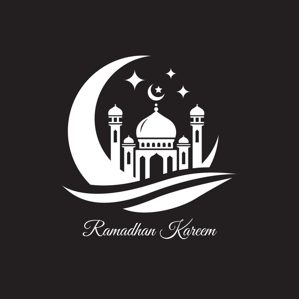 Vector Ramadhan Kareem simple logo mosque illustration